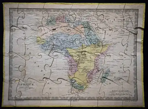 GEOGRAPHIE-PUZZLE-ATLAS - 1860 KOLORIERTE STAHLSTICHKARTEN