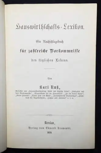 Russ, Hauswirthschafts-Lexikon - 1870