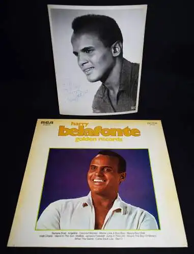 Belafonte, ORIG.-PHOTOGRAPHIE SIGNED INSCRIBED DEDICATION  + VINYL