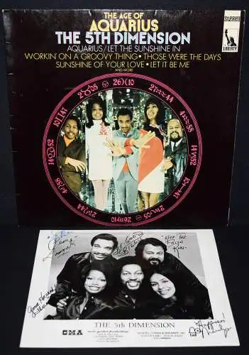 The 5th Dimension – Billy Davis u. a.  ORIG.-PHOTOGRAPH INSCRIBED + VINYL POP