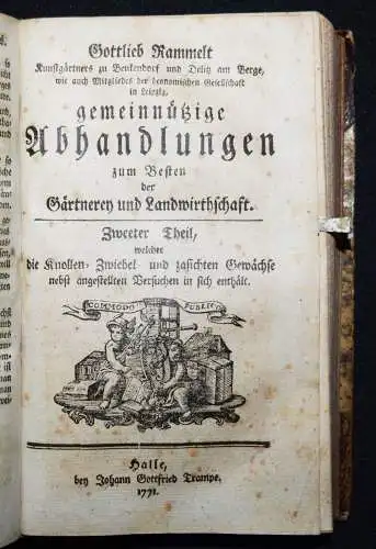 Rammelt, Abhandlungen...Landwirthschaft und Gärtnerey 1771 GARTENBAU GÄRTNEREI