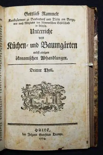 Rammelt, Abhandlungen...Landwirthschaft und Gärtnerey 1771 GARTENBAU GÄRTNEREI