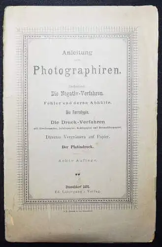 Sternberg - Anleitung zum Photographiren - 1891 - NEGATIV-VERFAHREN - FERROTYPIE