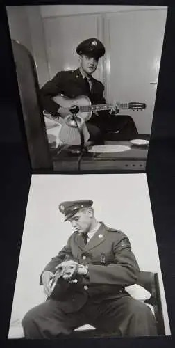 ELVIS PRESLEY At THE ARMY - 2 ORIG.-PHOTOGRAPHIEN - Friedberg ca. 1959 - ROCK