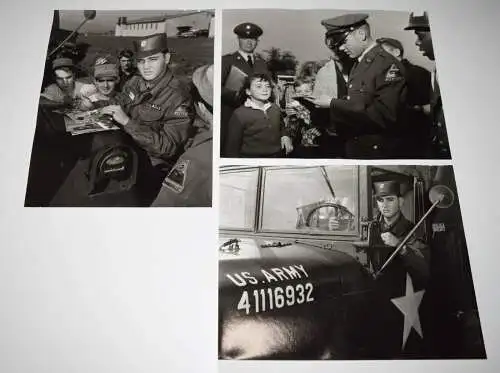 ELVIS PRESLEY AT THE ARMY - 3 ORIG.-PHOTOGRAPHS - 1959 - ROCK & ROLL