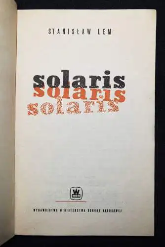 Lem, Solaris - 1961 FIRST EDITION - PHANTASTIK UTOPIE POP-KULTUR SCIENCE FICTION