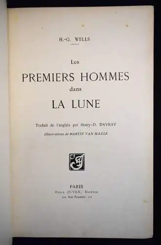 Wells, Les premiers hommes dans la lune 1901 RARE FIRST EDITION - UTOPIE