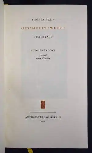 Thomas Mann - Gesammelte Werke 1956 NUMMERIERT - HALBPERGAMENT-AUSGABE DÜNNDRUCK