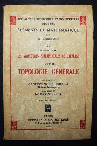 BOURBAKI, Elements de mathematique MATHEMATIK