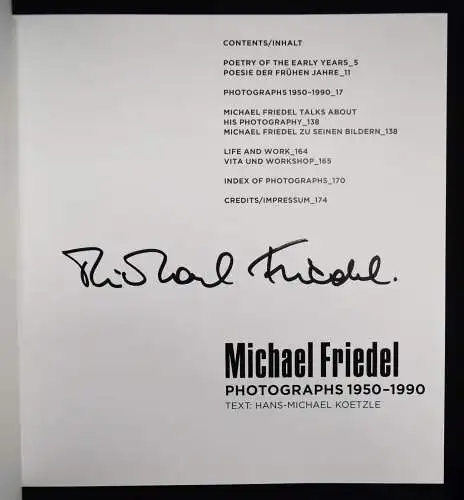 Koetzle, Michael Friedel. Photographs 1950 – 1990 SIGNIERT