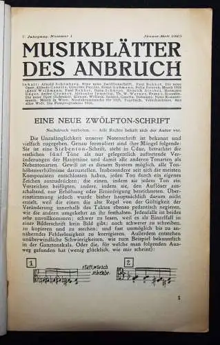 Schönberg, Eine neue Zwölfton-Schrift SEHR SELTEN ! ZWÖLFTON-MUSIK