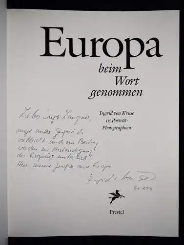 Kruse, Europa beim Wort genommen SIGNIERT + BRIEF v. Astrid Lindgren