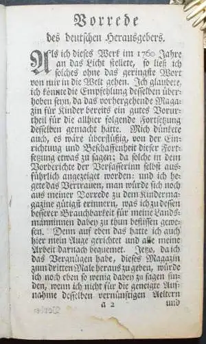 PÄDAGOGIK - 1766 - Leprince de Beaumont - Lehrreiches Magazin