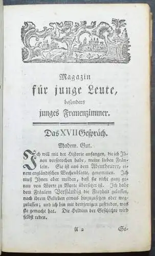 PÄDAGOGIK - 1766 - Leprince de Beaumont - Lehrreiches Magazin