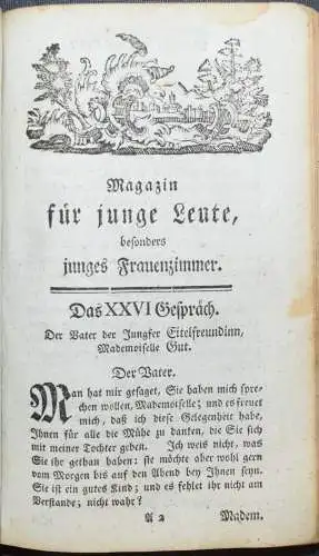 PÄDAGOGIK - 1766 - Leprince de Beaumont - Lehrreiches Magazin