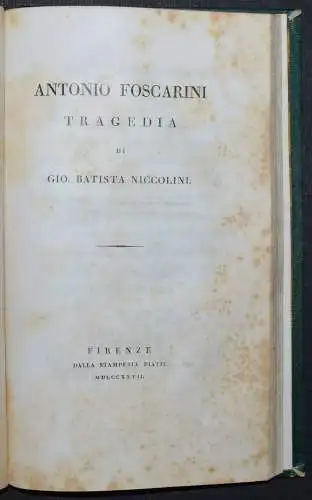 Niccolini, Nabucco - Erste Ausgaben - 1819 - Florenz - Drama - dramma