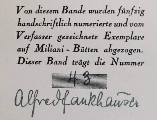 Fankhauser, Tag und Nacht 1925 SIGNIERT NUMMERIERT 1/50 Ex. VORZUGSAUSGABE LYRIK