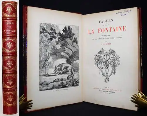 La Fontaine, Fables choisies de La Fontaine 1893 MAROQUIN-EINBAND