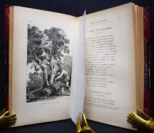 La Fontaine, Fables choisies de La Fontaine 1893 MAROQUIN-EINBAND