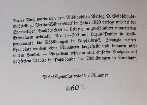 Katalog der Büchersammlung Leopold Hirschberg NUMMERIERT 1/200