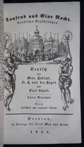 Habicht u.a. Tausend und eine Nacht 1836 ORIENT MÄRCHEN ARABIAN NIGHTS