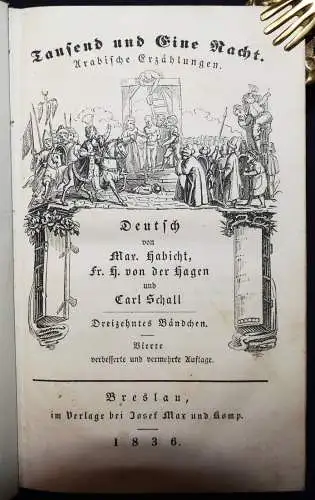 Habicht u.a. Tausend und eine Nacht 1836 ORIENT MÄRCHEN ARABIAN NIGHTS