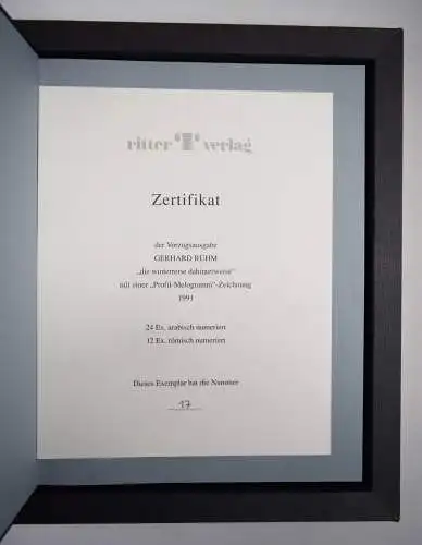 Rühm, Gerhard. Die Winterreise dahinterweise 1991 SIGNIERT ORIG.-ZEICHNUNG  1/24