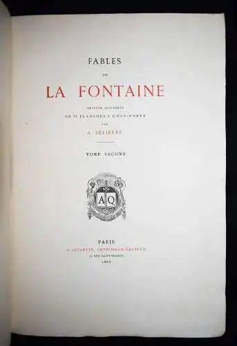 La Fontaine, Fables. FOLIO 75 planches à l’eau-forte par A. Delierre