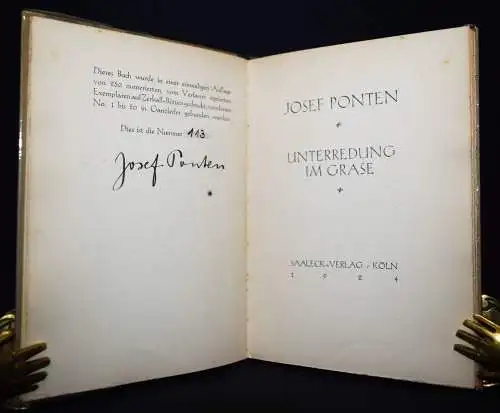 Ponten, Unterredung im Grase - 1924 ERSTE AUSGABE SIGNIERT 1/250 Ex.