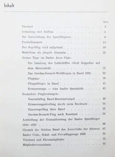 Dietschi, 10 Jahre Sektion Basel des Aero-Club der Schweiz 1928 LUFTFAHRT