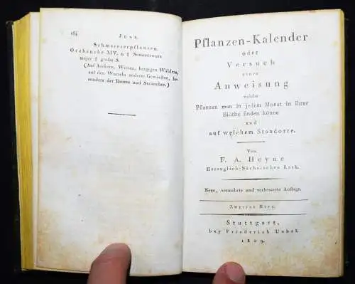 Heyne, Friedrich. Pflanzen-Kalender oder Versuch einer Anweisung...1809 BOTANIK