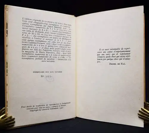 Camus, La peste. Gallimard 1947 PRIME EDITION ! NUM 985/2080 Ex.
