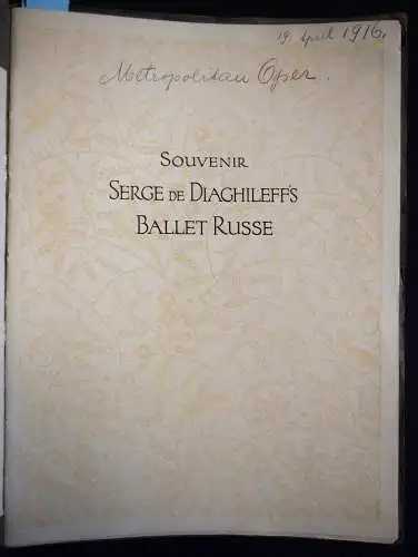 King, Souvenir. Serge de Diaghileff’s Ballet Russe 1916 RUSSIA DANCE ART NOUVEAU