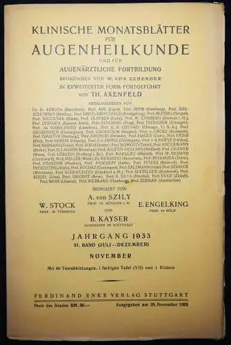 Dallos, Haftgläser und Kontaktschalen 1933 KONTAKTLINSEN OPTIK AUGENHEILKUNDE