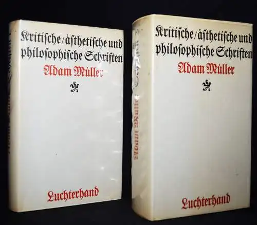 Müller, Adam. Kritische, ästhetische und philosophische Schriften 1967 ÄSTHETIK