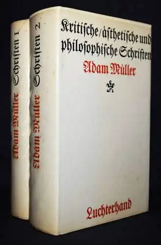 Müller, Adam. Kritische, ästhetische und philosophische Schriften 1967 ÄSTHETIK