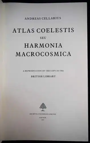 Cellarius, Atlas coelestis seu harmonia macrocosmica ASTRONOMIE ASTROLOGIE