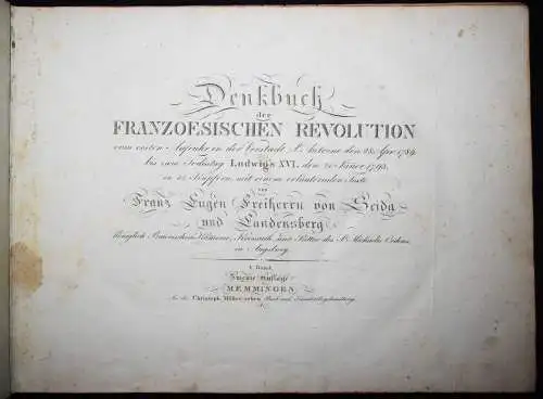 Seida und Landensberg. Denkbuch der Franzoesischen Revolution 1817 FRANZÖSISCHE