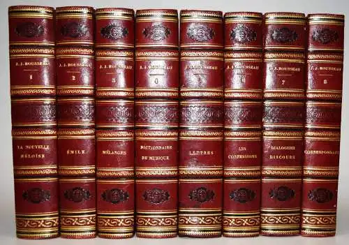 Rousseau, Oeuvres completes. 8 Bände. Paris 1817 SCHÖNES DEKORATIVES EXEMPLAR