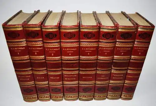 Rousseau, Oeuvres completes. 8 Bände. Paris 1817 SCHÖNES DEKORATIVES EXEMPLAR