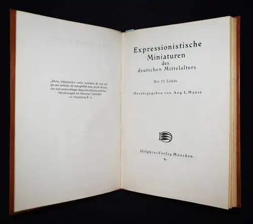Mayer, Expressionistische Miniaturen des deutschen Mittelalters 1918 SIGNIERT