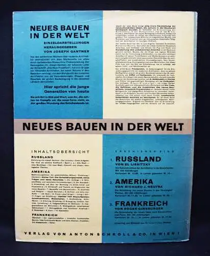 Lissitzky – Neues Bauen in der Welt I-III. Russland, Amerika, Frankreich, 1930