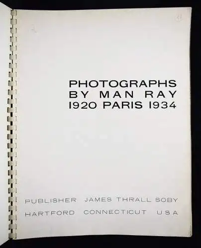 Man Ray, Photographs 1920-1934 FIRST EDITION FIRST PRINTING RARE CATALOGUE !
