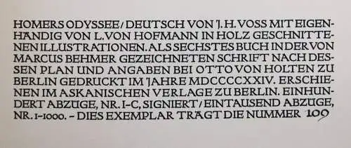 Homer, Odyssee u. Ilias. ASKANISCHER VERLAG GANZPERGAMENT JUGENDSTIL 1923/24