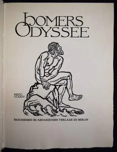 Homer, Odyssee u. Ilias. ASKANISCHER VERLAG GANZPERGAMENT JUGENDSTIL 1923/24