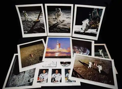 Apollo 11.  PRESSEDOKUMENTATION 12 Farboffset-Photos der NASA  ~1970 MONDLANDUNG