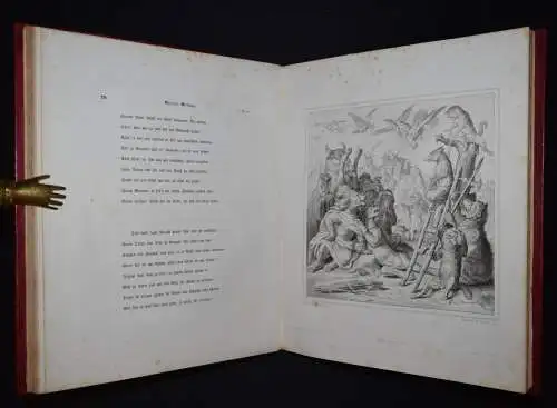 Goethe. Reineke Fuchs. München 1846 - 36 STAHLSTICH-TAFELN - FABELN