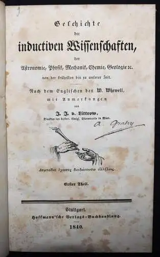 Whewell, Geschichte der inductiven Wissenschaften 1840-41 ASTRONOMIE MECHANIK