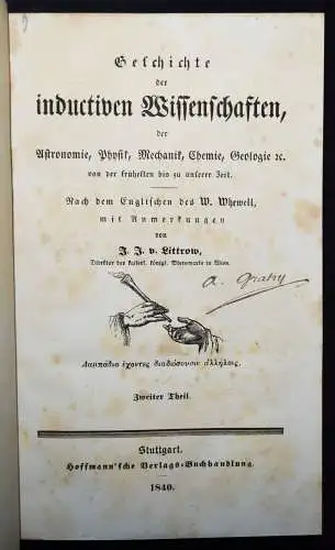 Whewell, Geschichte der inductiven Wissenschaften 1840-41 ASTRONOMIE MECHANIK