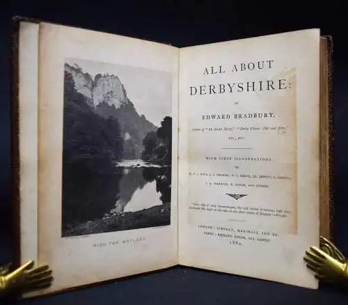 Bradbury, Edward. All about Derbyshire 1884 EARLY BOOK WITH PLATINOTYPES